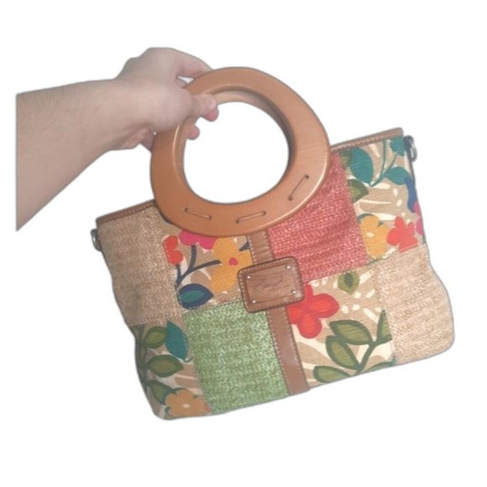 Kim Rogers Patchwork Wood Handle Bag